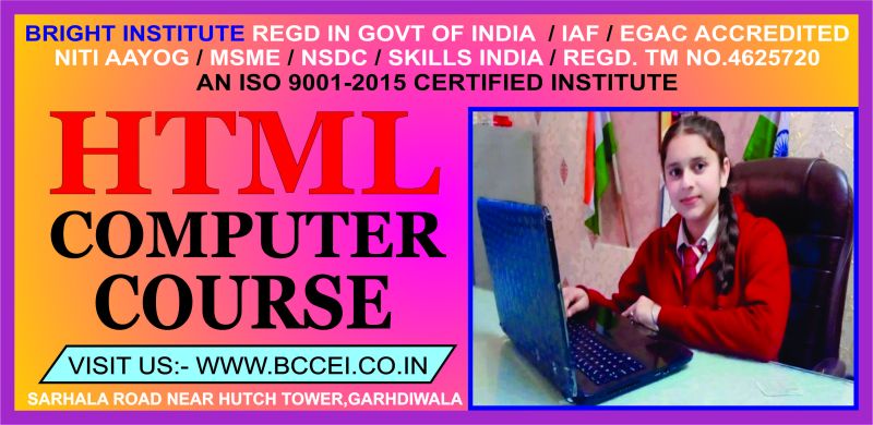 CERTIFICATE IN HTML LANGUAGE COURSE ( S-HTML-806 )